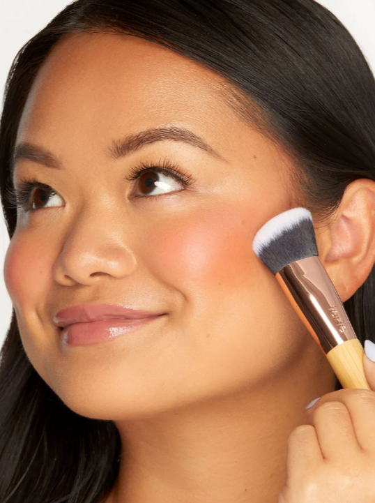 concealer paw brush - angled for seamless application