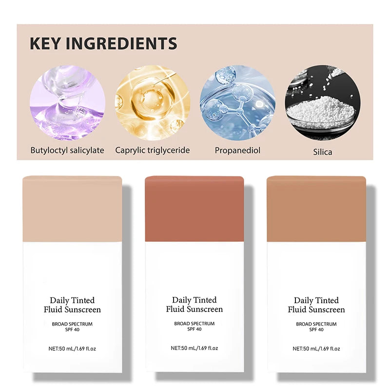 Daily Tinted Fluid Sunscreen 50ml Spf Facial