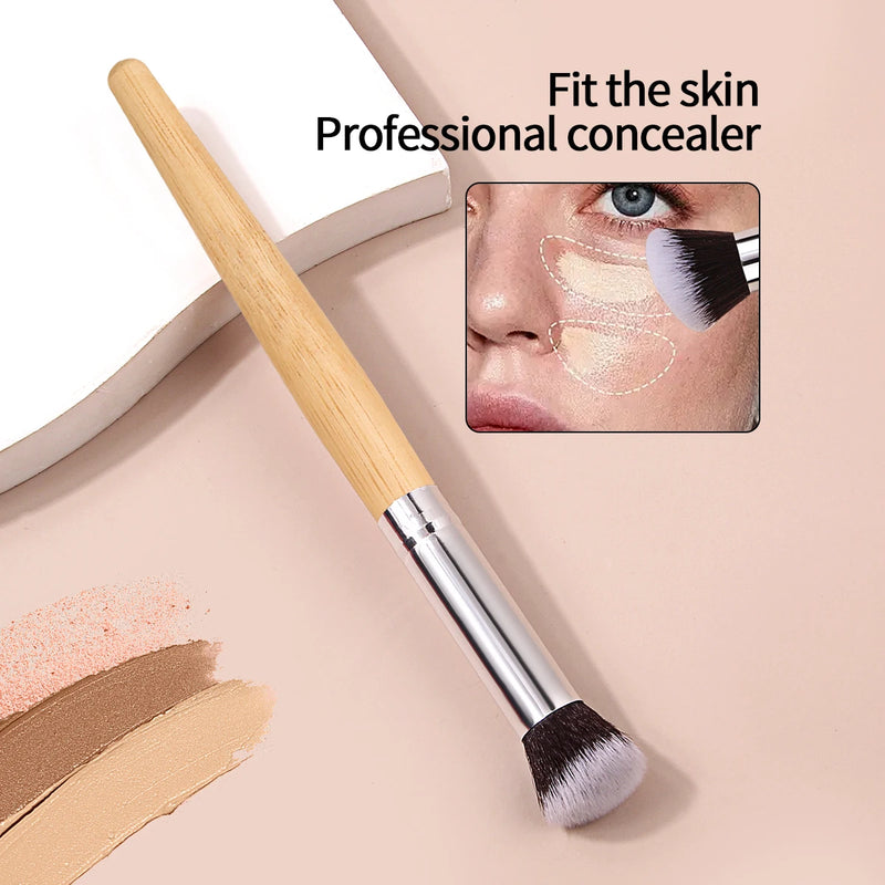 concealer paw brush - angled for seamless application