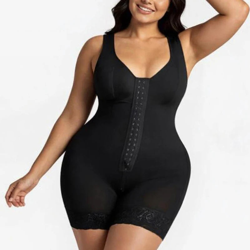 Women's shaping girdle with abdominal control, full body shaper that lifts the buttocks and has a zipper at the crotch